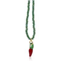 BIG METAL LONDON Women's Chilly Beaded Necklace in Green | Size: 42 cm