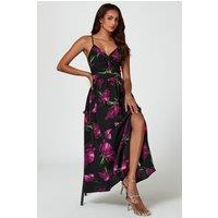 FS Collection Women's Floral Print Maxi Dress In Black | Size: Small