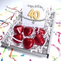 Aye Do Gifts Women's 40th Birthday Cubic Zirconia Silver Bracelet & Gold Balloon Hamper
