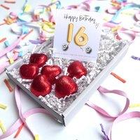 Aye Do Gifts Women's 16th Birthday Cubic Zirconia Silver Earrings, Gold Balloon Mini Hamper