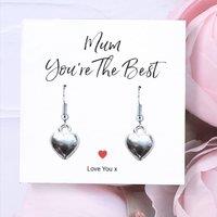 Aye Do Gifts Women's Mum You're The Best Heart Earrings & Gift Card in Silver