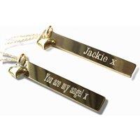 Aye Do Gifts Women's Personalised Gold Thin Bar Necklace & Mini Heart Charm | Size: 18 inches