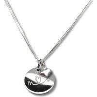 Aye Do Gifts Women's Personalised Silver Mini Disc & Mini Heart Necklace | Size: 16 inches