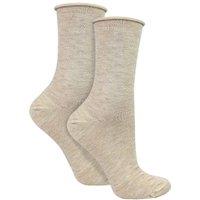 Steven Women's 2 Pairs Cashmere Socks - Luxury Soft & Warm Seamless Everyday Socks in Beige | Size: 3-5