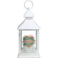 Personalised Memento Company Women's Personalised Floral Heart Mothers Day White Lantern