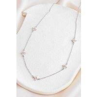 Mia Gioielli Women's Sterling Silver Sparkly Hydrangea Flower Necklace Floral Jewellery | Size: 45 cm