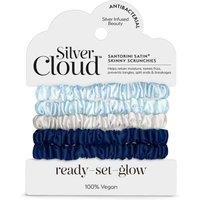 Silver Cloud Women's Satin+ Skinny Hair Scrunchie Santorini 5 Pack