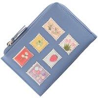 Mala leather Women's The Botanists Post Range Coin & Card Purse in Blue