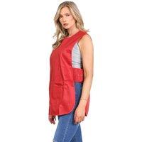 MyShoeStore Women's Chef Kitchen Catering Cleaning Bar Tabard Apron with Front Pocket in Red | Size: 3XL
