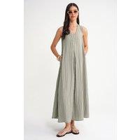 MixRay Women's V-Neck Maxi Dress in Pale Green | Size: Medium