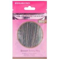 Brushworks Women's Bobby Pins in Brown