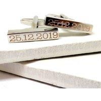Aye Do Gifts Men's Personalised Clarendon Bar Cufflinks in Silver