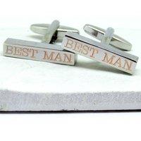 Aye Do Gifts Men's Personalised Clarendon Bar Cufflinks - Wedding in Silver