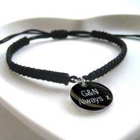 Aye Do Gifts Men's Personalised Child's Friendship Bracelet in Black | Size: 8 inches