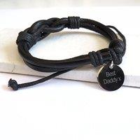 Aye Do Gifts Personalised Men's Leather Knot Bracelet in Brown | Size: 8 inches