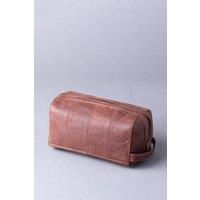 Lakeland Leather Men's 'Discoverer' Leather Washbag in Brown