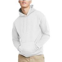 SweetLook Men's Men Plain Pullover Poly Cotton Blended Hoodies Uk in White | Size: XL
