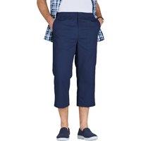 Pegasus Men's Cotton Rugby Crop Trousers with Elasticated Waist, Casual Summer in Navy | Size: 42