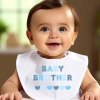 Aye Do Gifts Men's Baby Brother Baby Bib in White