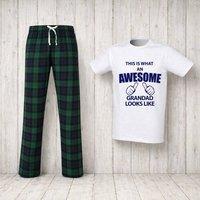 60 SECOND MAKEOVER Men's This Is What An Awesome Grandad Looks Like Pyjamas in Green | Size: XL