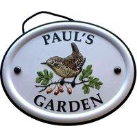 Mulberry Studios Men's Decorative Bird Garden Sign - Paul's Garden in White