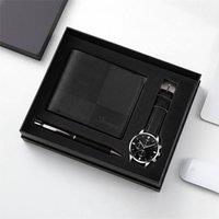 Smartbies Luxury 3-Piece Men's Gift Set: Watch, Wallet & Pen in Black | Size: 1 Pack