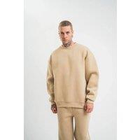 Janes Men's Oversized Crew Neck Sweatshirt in Beige | Size: Large