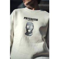 Janes Men's Crew Neck Long Sleeve Back Printed Sweatshirt in White | Size: Large