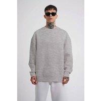 Janes Men's Solid Ribbed Crew Neck Sweatshirt in Grey | Size: XL