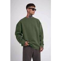 Janes Men's Oversized Crew Neck Sweatshirt with Ribbed Detail in Khaki | Size: XL