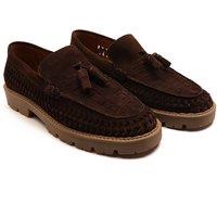 Off the Hook Men's 'Floyd' Loafer Tassel Formal/Casual Slip-On Leather Shoes in Brown | Size: 8
