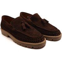 Off the Hook Men's 'Floyd' Loafer Tassel Formal/Casual Slip-On Leather Shoes in Brown | Size: 7