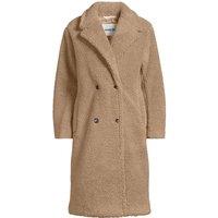 Lands' End Women's Double Breasted Sherpa Fleece Coat in Taupe | Size: 10-12