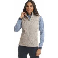 Island Green Women's Padded Quilted Golf Vest in Stone | Size: Small
