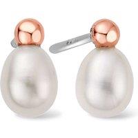 Clogau Women's Nature's Wonder Sterling Silver Beachcomber Stud Earrings with Pearls in Metallics