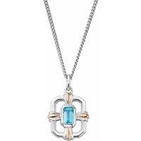 Clogau Women's Royal Sterling Silver Gateways Pendant with Swiss Blue Topaz in Metallics