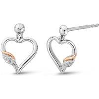 Clogau Women's Past Present Future Sterling Silver Heart Earrings with Topaz in Metallics
