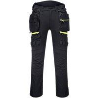 Portwest Women's DX4 Detachable Holster Pocket Work Trousers in Black | Size: 38R