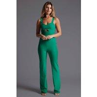 Vesper Women's Sweetheart Wide Leg Jumpsuit in Emerald | Size: 10
