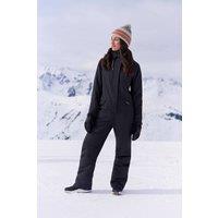 Animal Women's 'Laxx' Waterproof Warm Comfortable Adjustable Hood Winter Ski Suit in Black | Size: 16