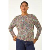 Roman Women's Patterned Tape Yarn Knit Jumper | Size: 14