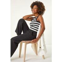 Roman Women's Smart Twill Wide Leg Pocket Trouser in Black | Size: 20