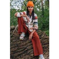 Roman Women's Stripe Buttoned Knit Cardigan in Ivory | Size: 18