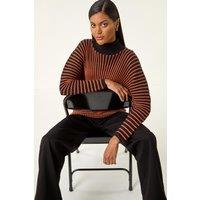 Roman Women's Colour Block Stripe Knit Jumper in Orange | Size: 16