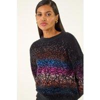 Roman Women's Gradient Knit Jumper in Black | Size: 12