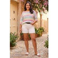 Roman Women's Curve Wave Stripe Jumper in Off-White | Size: 16