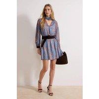 WOVCOR Women's Paisley Print Scarf Detail Belted Mini Dress | Size: 6