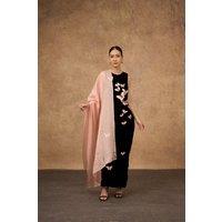 Silk and Bears Women's Apricot Pink Silk Scarf - Hand-Dyed Mulberry Silk Shawl Wrap, Champagne Pink Wedding Cover Up in Peach