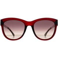 Seksy Women's Cat Eye Transparent Burgundy Smoke Grey Gradient N2807 in Red