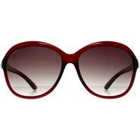 Seksy Women's Oval Transparent Burgundy Smoke Gradient N2812 in Red